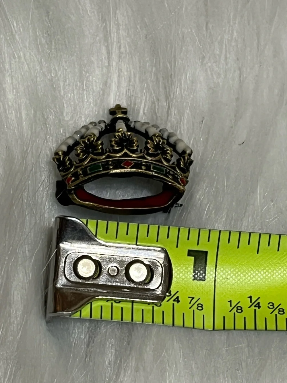 Enamel Crown Brooch